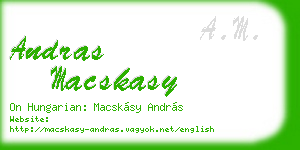 andras macskasy business card