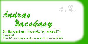 andras macskasy business card